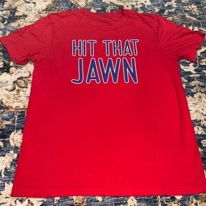 Barstool Sports Red Short Sleeve T-Shirt HIT THAT JAWN
